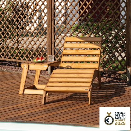 Houten Ligbed Elena, Teak Kleur