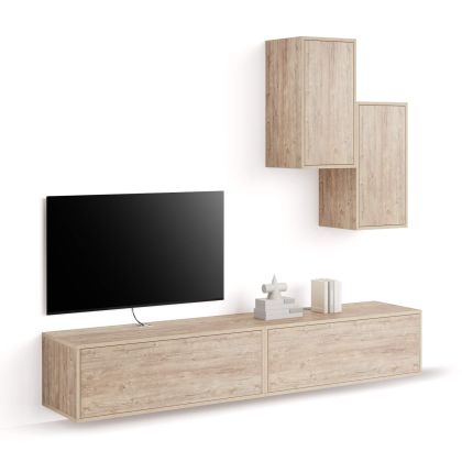 Perete de living Iacopo 4, Stejar, 208x42x185 cm