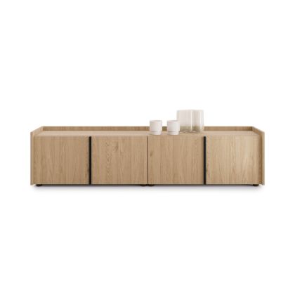 Lowboard Romina (183,6x36x44 cm), 4 Türen, Wildeiche