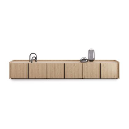 Lowboard Romina (273,6x36x44 cm), 6 Türen, Wildeiche