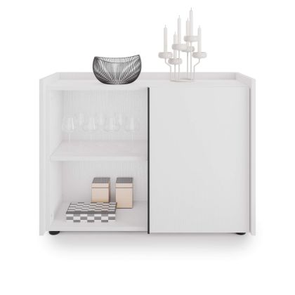 Móvel Baixo Romina (93,6x36x70 cm), 1 Porta, Freixo Branco