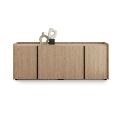 Lowboard Romina (183,6x36x70 cm), 4 Türen, Wildeiche