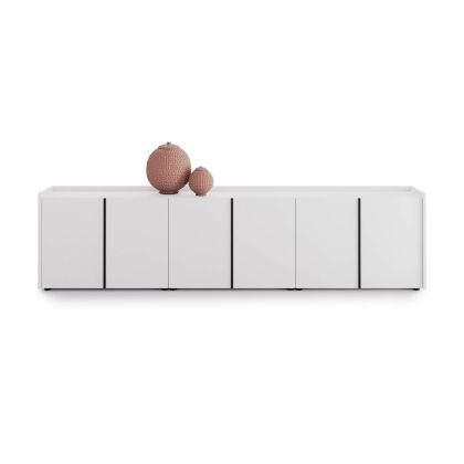 Móvel Baixo Romina (273,6x36x70 cm), 6 Portas, Freixo Branco