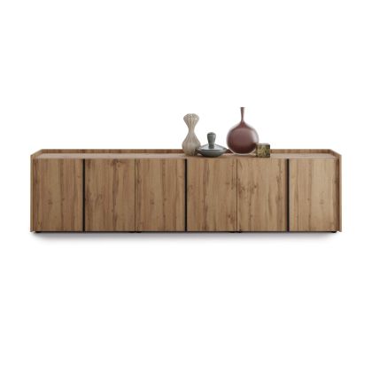 Mobilier Jos Romina (273,6x36x70 cm), 6 Uși, Stejar Rustic