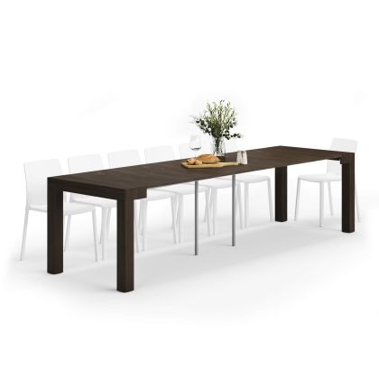 Masă Consolă Extensibilă First, 45(305)x90 cm, Nuc Închis