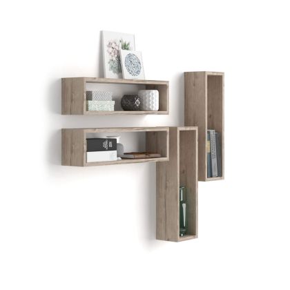 Set van 4 Wandkubussen Iacopo, Eiken