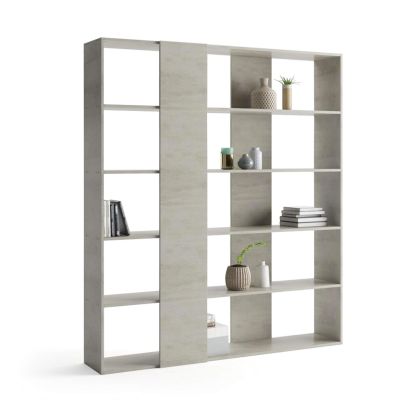 Rachele modernes Bücherregal, grauer Beton