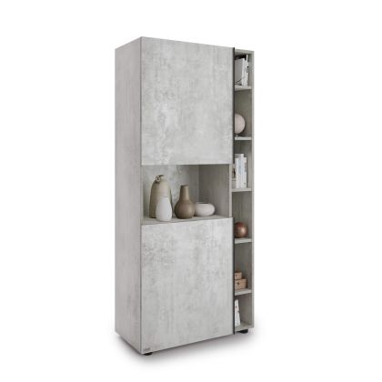 Bibliotecă Modulară Romina (76,8 x 173,6 cm), Gri Ciment