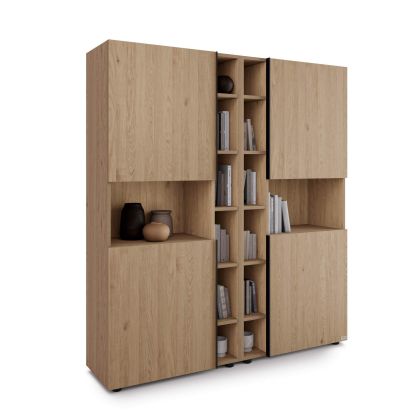 Modulares Bücherregal Romina (153,6 x 173,6 cm), Wildeiche