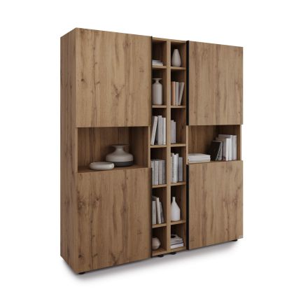 Modulares Bücherregal Romina (153,6 x 173,6 cm), Rustikale Eiche