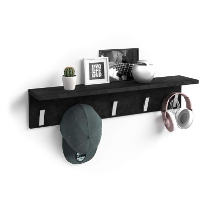 Wandkapstok, Rachele, 80 cm, Zwart Beton