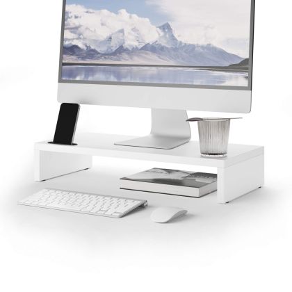 Ondersteuning voor monitor Riki voor op het bureau, h.10 cm, Mat Wit