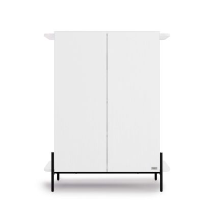 Aparador Alto Olivia com 2 Portas (97x40,3x120 cm), Freixo Branco