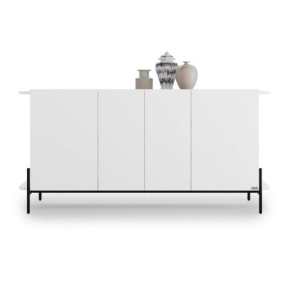 Aparador Olivia com 4 Portas (167x40,3x81,7 cm), Freixo Branco