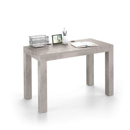 First Schreibtisch mit Schublade, grauer Beton
