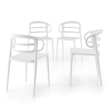 Carlotta Stühle, 4-er Set, Weiß