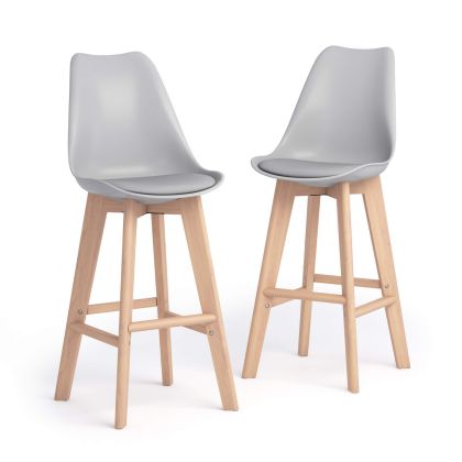 Conjunto de 2 banquinhos altos Greta, cor Cinzenta