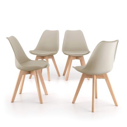 Cadeiras estilo nórdico Greta, Conjunto de 4, Beige