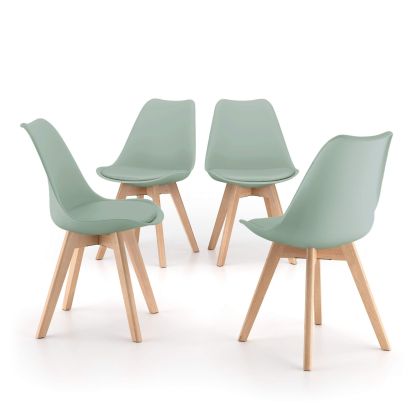 Stoelen in noordse stijl Greta, Set van 4, Saliegroen
