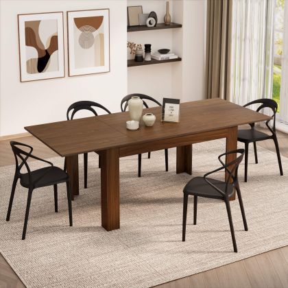 Masă extensibilă pentru bucătărie, Easy, 140(220)x90 cm, Nuc Canaletto