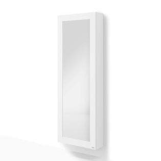 Scarpiera con specchio sospesa Rachele 170x60 cm, Bianco Frassino immagine principale