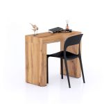 Scrivania Evolution 90x40, Rovere Rustico con Due Gambe