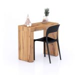 Tavolo da pranzo Evolution 90x40, Rovere Rustico con Due Gambe
