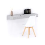 Scrivania sospesa a muro Evolution 120x40, Grigio Cemento