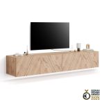 Parete Soggiorno Emma 1, Rovere Rustico, 208x44x36 cm