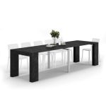 Tavolo Consolle Allungabile Angelica, 45(305)x90 cm, Nero Cemento