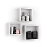 Cubi Quadrati Giuditta, Set da 3, Bianco Frassino