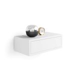 Mobili Fiver, Comodino sospeso Riccardo, Bianco Opaco, Made in Italy