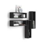 Set di 4 Cubi da parete Iacopo, Nero Frassino