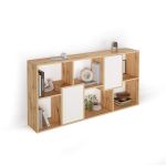 Libreria bassa XS Iacopo Rovere Rustico con ante Bianco Frassino (160,8 x 80 cm)