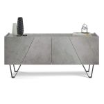 Mobili Fiver, Emma 4-door Sideboard with black legs, Concrete Effect, Grey, , Made in Italy