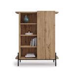 Credenza Alta Olivia con 1 Anta (97x40,3x120 cm), Rovere Rustico