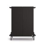 Credenza Alta Olivia con 2 Ante (97x40,3x120 cm), Nero Frassino