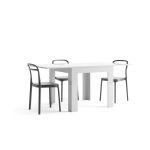 Tavolo Quadrato Allungabile a libro Eldorado, 90x(180)x90 cm, Bianco Lucido
