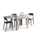 Tavolo Quadrato Allungabile a libro Eldorado, 90x(180)x90 cm, Grigio Cemento