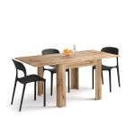 Tavolo Quadrato Allungabile a libro Eldorado, 90x(180)x90 cm, Rovere Rustico