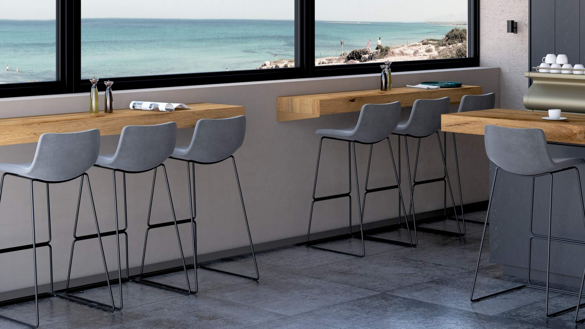 Evolution Extra Large Bar Shelf 70.8x15.7 in, Rustic Oak