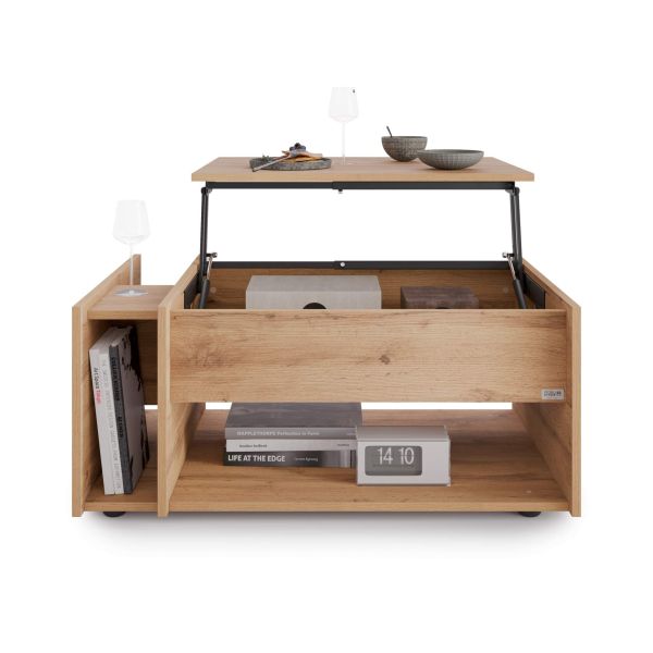 Romina Lift-up Coffee Table, Rustic Oak detail image 3