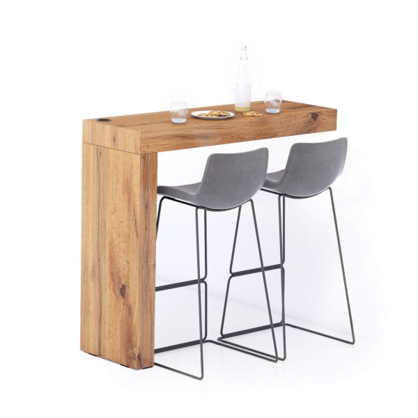 Evolution Peninsula with Wireless Charger 47.2 x 15.7 in, Rustic Oak