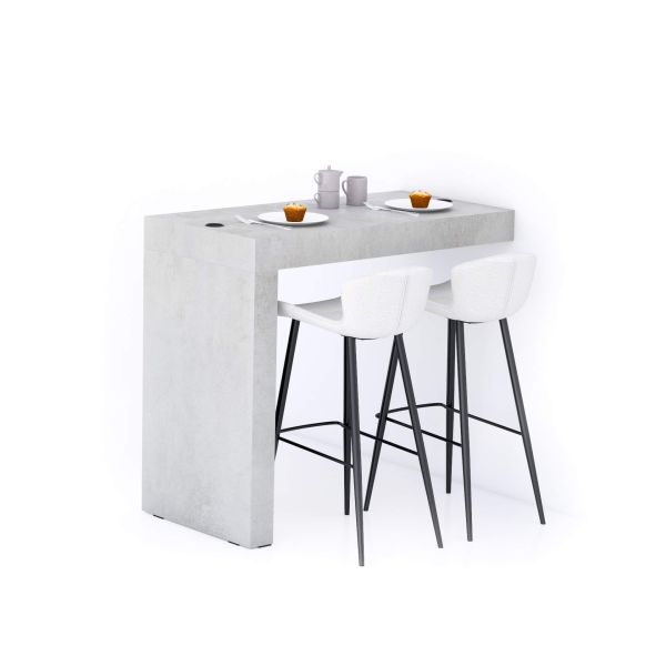 Evolution Peninsula with Wireless Charger 47.2 x 23.6 in, Concrete Effect, Grey