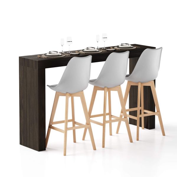 Evolution High Table with Two Legs 70.9 x 15.7 in, Dark Walnut