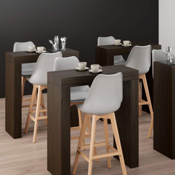 Evolution High Table 35.4 x 15.7 in, Dark Walnut set image 1