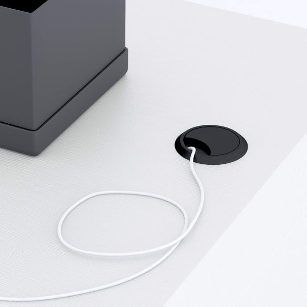 Evolution Desk 47.2 x 23.6 in, with Wireless Charger, Ashwood White with Two Legs detail image 2