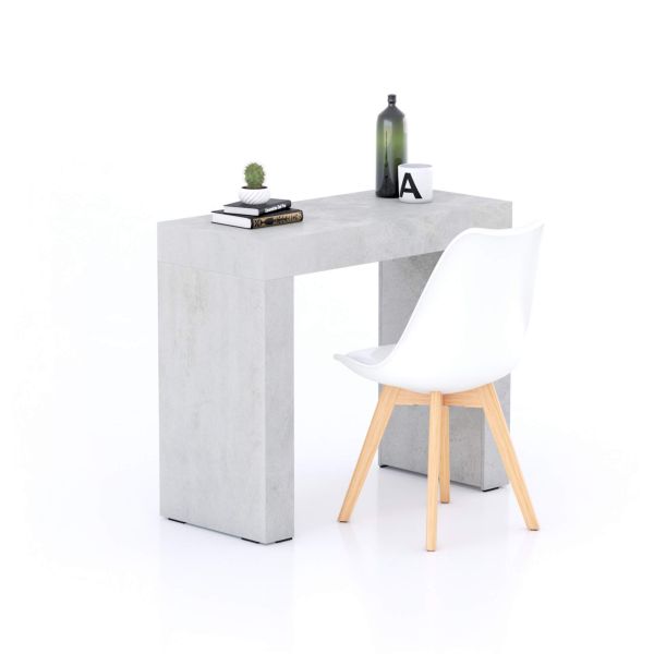 Evolution Desk 35.4 x 15.7 in, Concrete Effect, Grey with Two Legs
