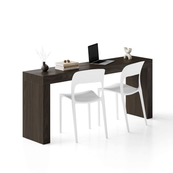 Evolution Desk 70.9 x 15.7 in, Dark Walnut with Two Legs