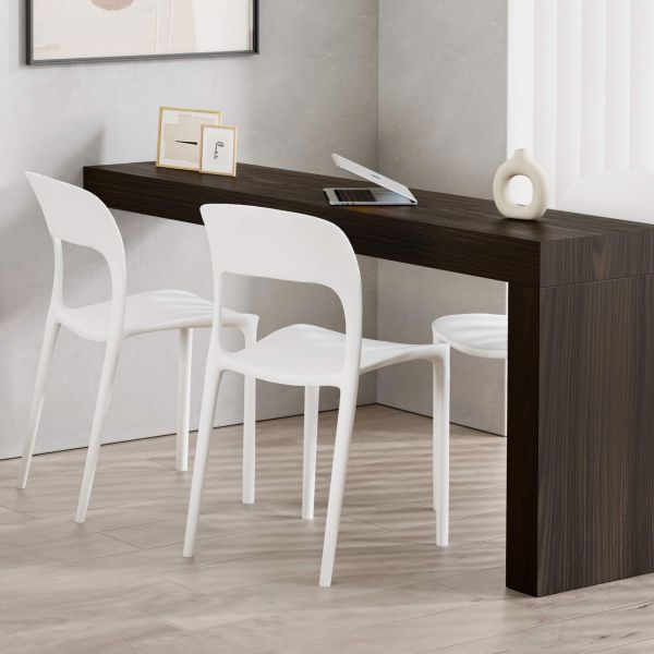 Evolution Desk 70.9 x 15.7 in, Dark Walnut with One Leg set image 1